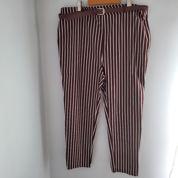 Forever 21 Plus Striped Belted Ankle Pants, 3X - Picture 3 of 8